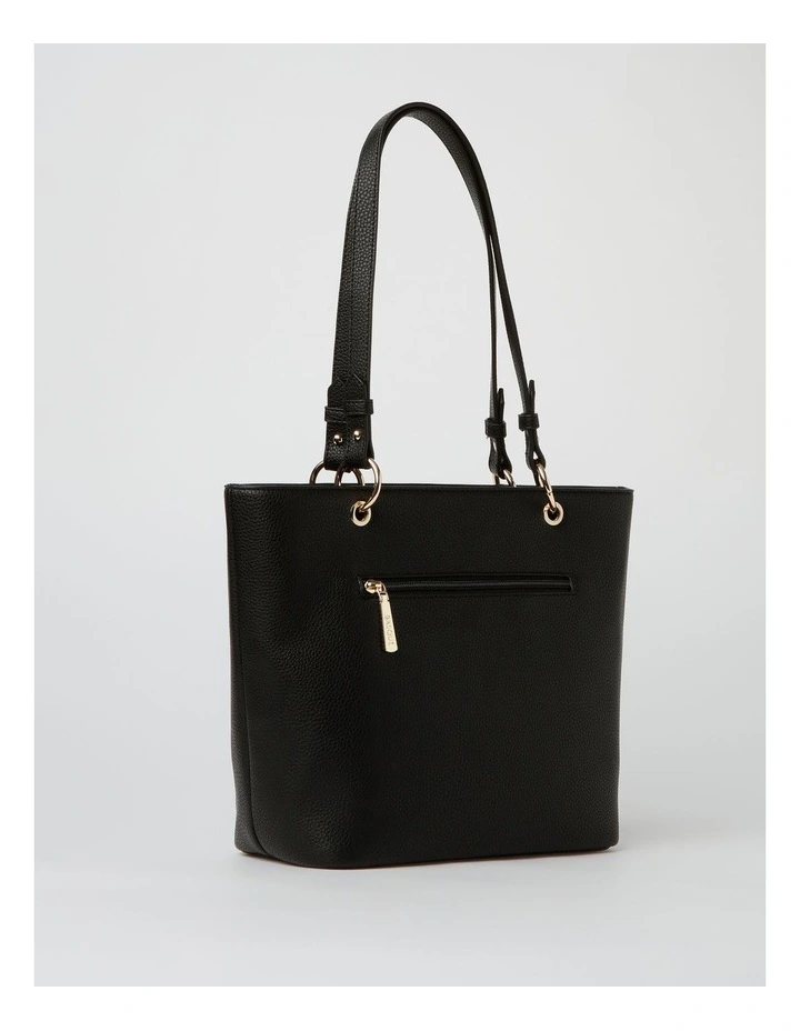 Ajay Zip Top Tote Bag in Black image 5