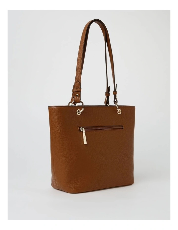 Ajay Zip Top Tote Bag in Tan image 4