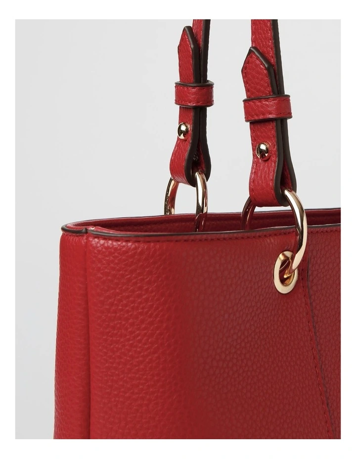 Ajay Zip Top Tote Bag in Red image 3