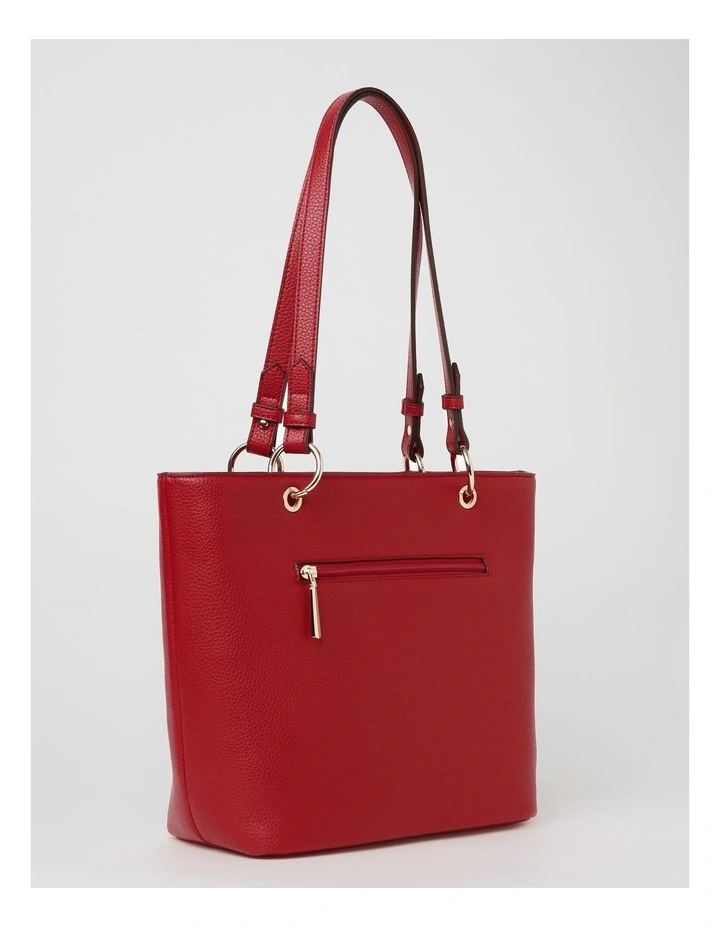 Ajay Zip Top Tote Bag in Red image 5