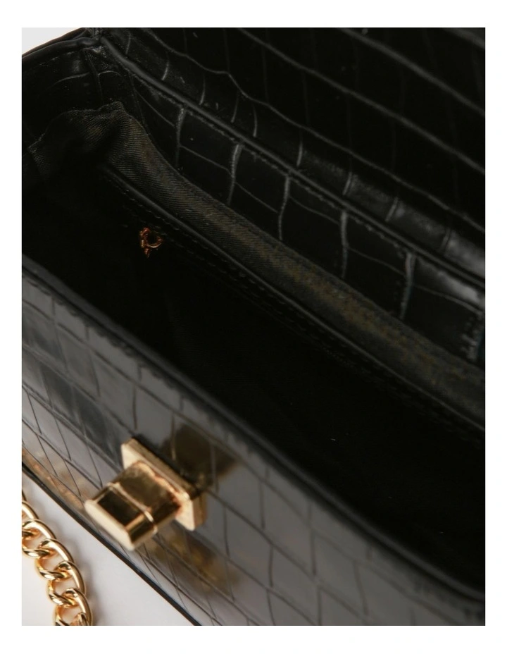 Katie Croc Crossbody Bag in Black image 6