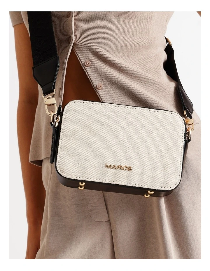 Budapest Crossbody Bag in Black Canvas Combo image 4
