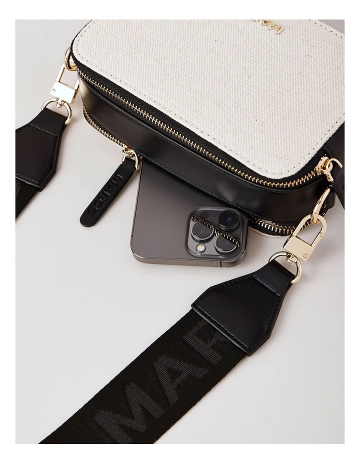 Budapest Crossbody Bag in Black Canvas Combo image 6
