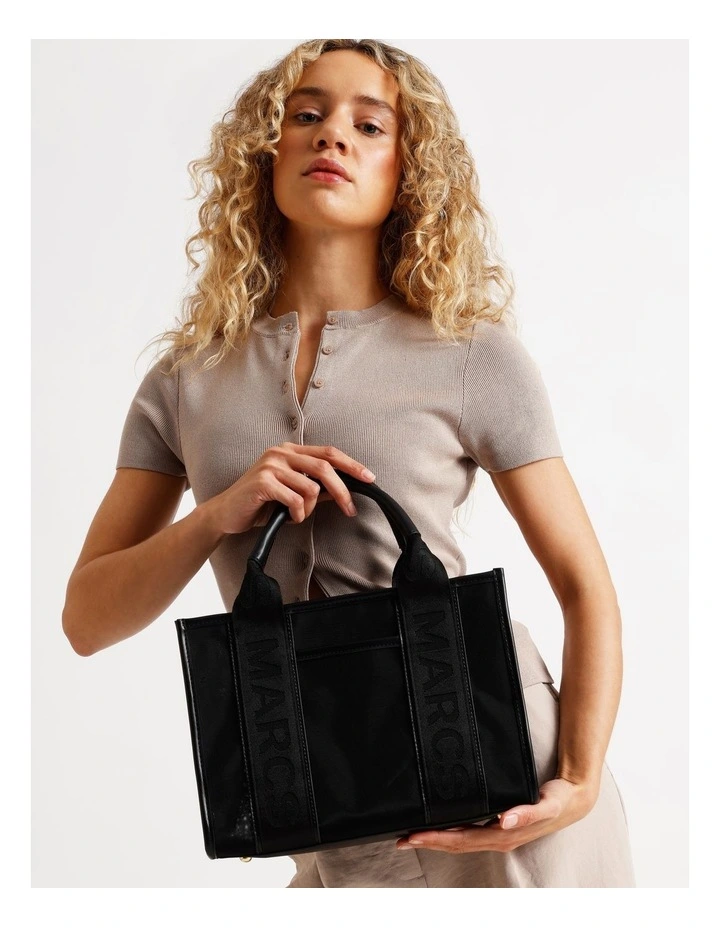 Barbados Tote Bag in Black Mesh image 2