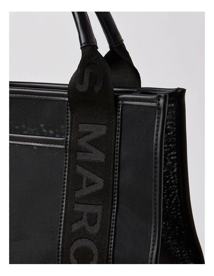 Barbados Tote Bag in Black Mesh image 2