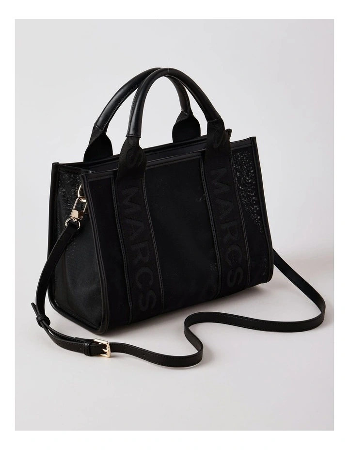 Barbados Tote Bag in Black Mesh image 5