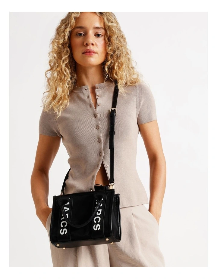 Barbados Mini Tote Bag in Black Mesh image 2