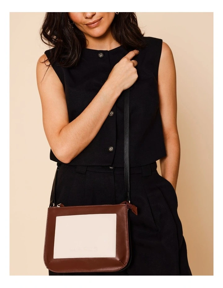 Milan Crossbody Bag in Brown/Ballerina Combo image 2