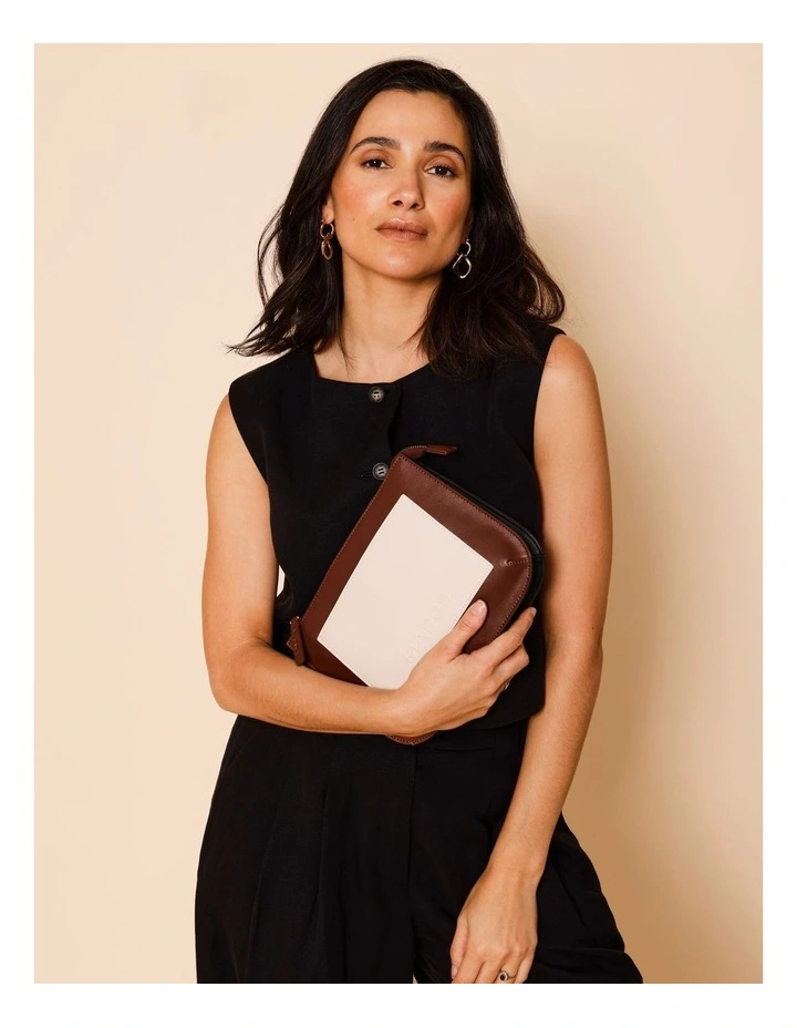 Milan Crossbody Bag in Brown/Ballerina Combo image 4