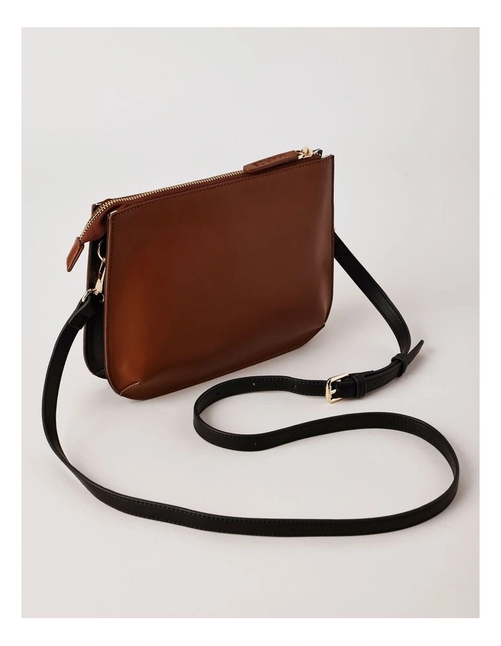 Milan Crossbody Bag in Brown/Ballerina Combo image 5