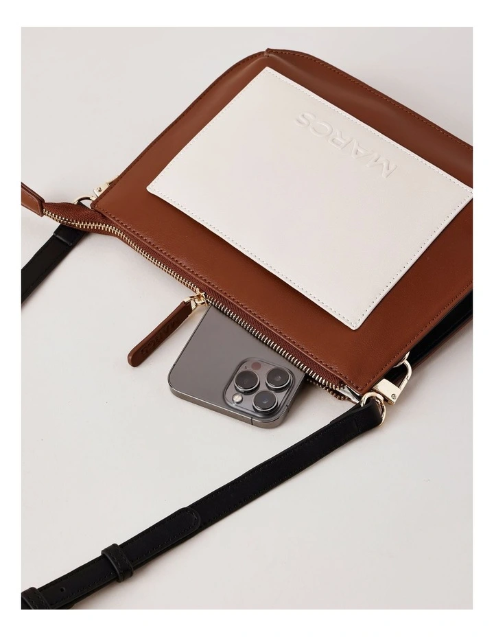 Milan Crossbody Bag in Brown/Ballerina Combo image 7