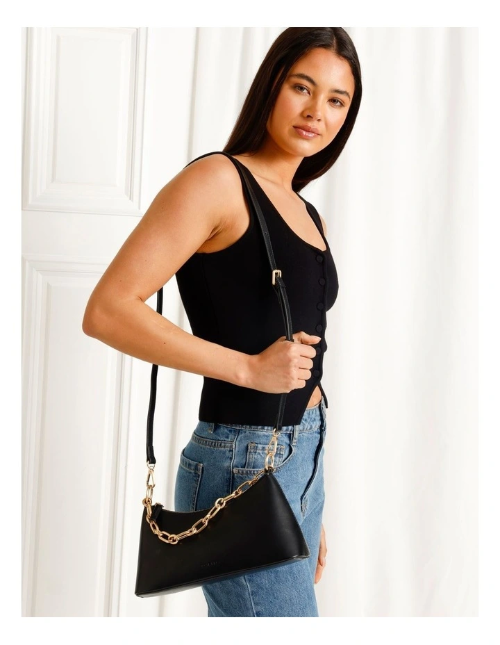 Cynthia Shoulder Bag in Black image 4