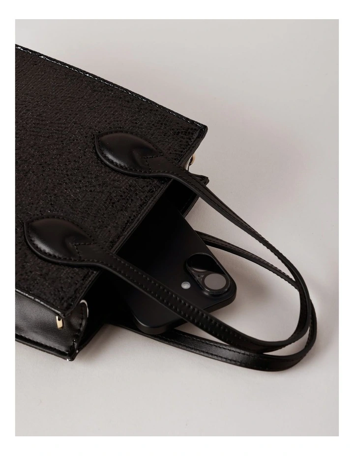 Aruba Mini Tote Bag in Black Combo image 7