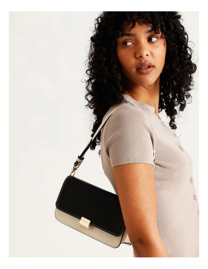 Lyon Shoulder Bag in Black/White Combo image 2