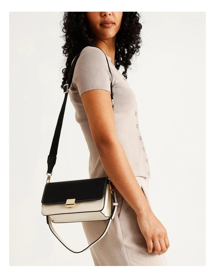 Lyon Shoulder Bag in Black/White Combo image 4