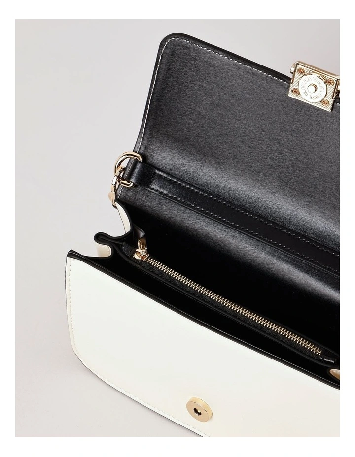 Lyon Shoulder Bag in Black/White Combo image 6