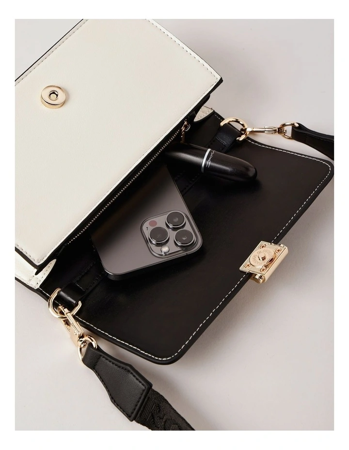 Lyon Shoulder Bag in Black/White Combo image 7