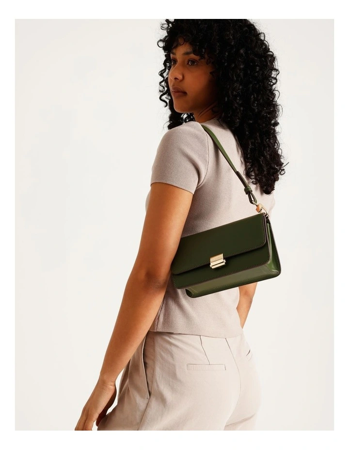 Lyon Shoulder Bag in Olive image 4