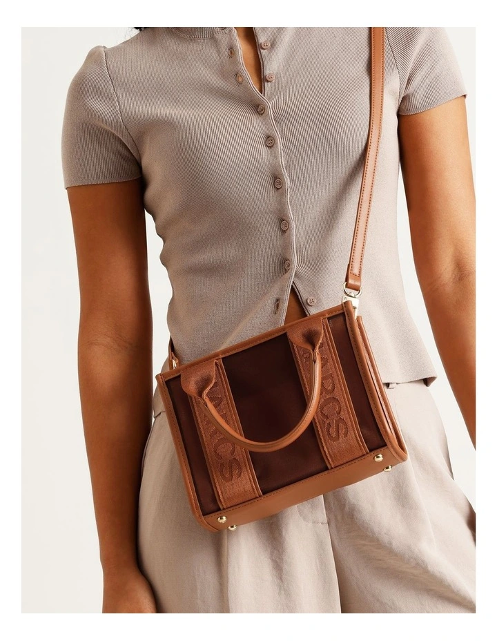 Barbados Mini Tote Bag in Brown image 4
