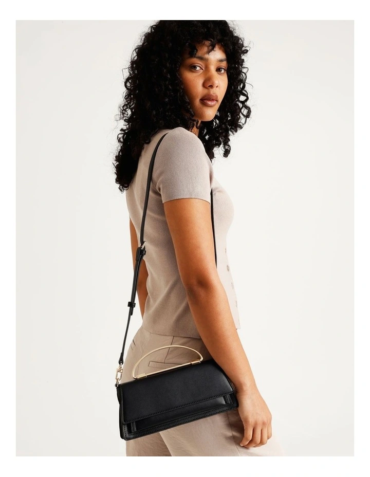 Marsala Clutch Bag in Black image 2
