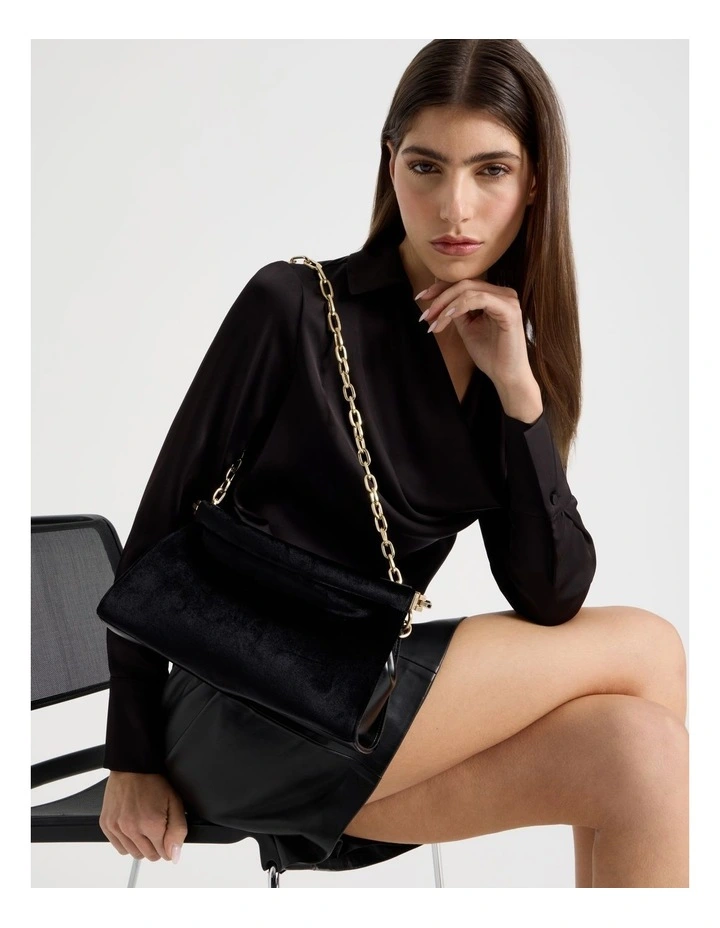 Brielle Shoulder Bag in Black image 2