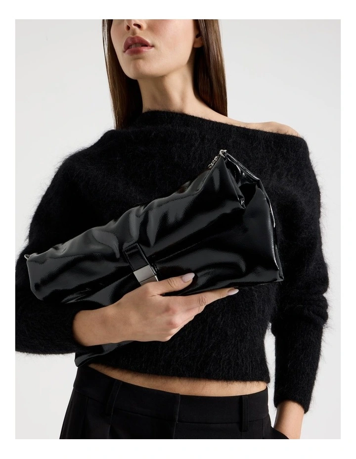 Blossom Clutch Bag in Black image 4