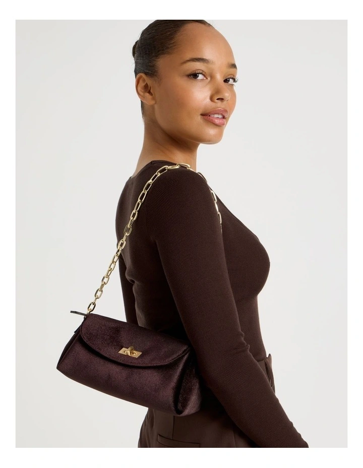 Bella Shoulder Bag in Chocolate image 2