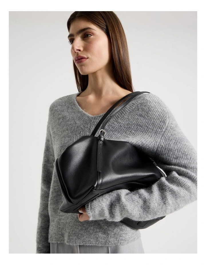 Billy Leather Tote Bag in Black image 2
