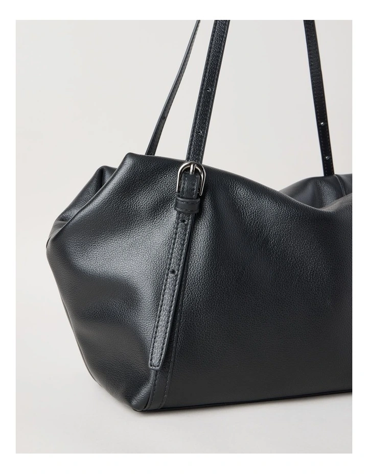 Billy Leather Tote Bag in Black image 3