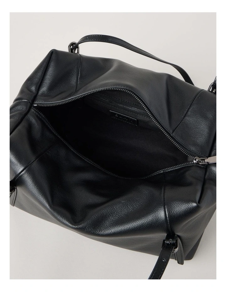 Billy Leather Tote Bag in Black image 6