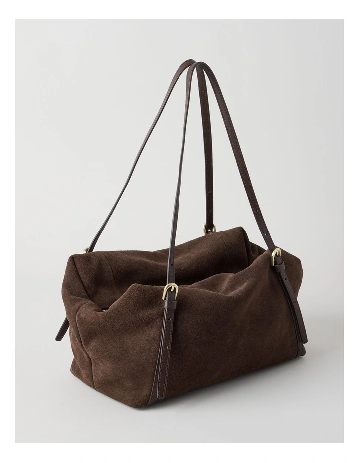 Billy Leather Tote Bag in Chocolate image 3