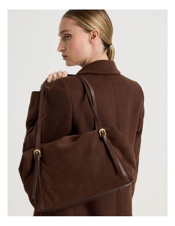 Billy Leather Tote Bag in Chocolate image 4