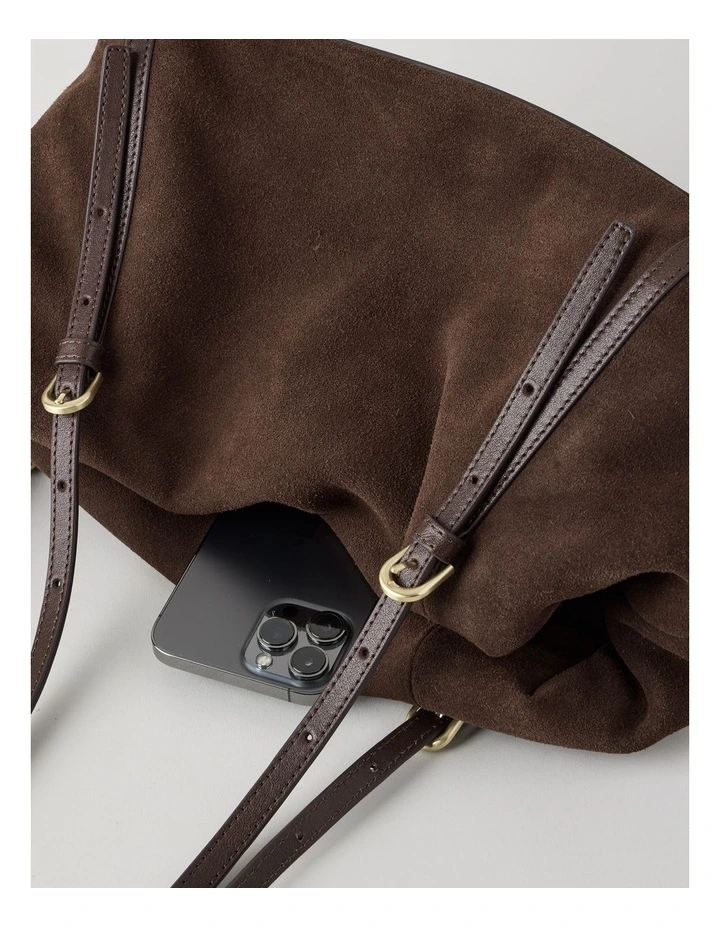 Billy Leather Tote Bag in Chocolate image 5
