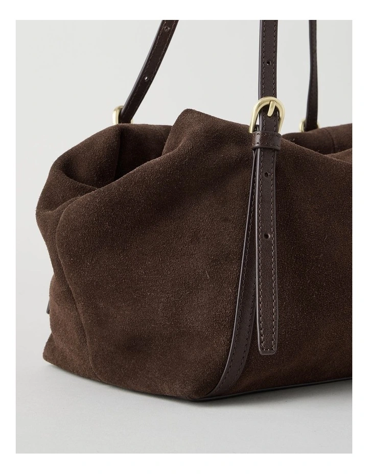 Billy Leather Tote Bag in Chocolate image 6