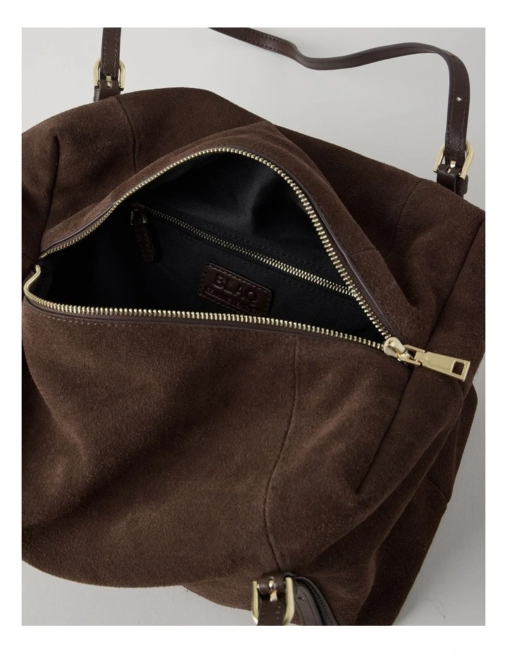 Billy Leather Tote Bag in Chocolate image 7