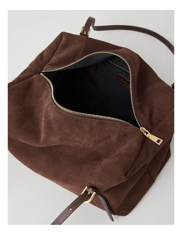 Billy Leather Tote Bag in Chocolate image 7