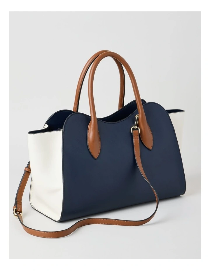 Lisbon Tote Bag in Navy Combo image 4