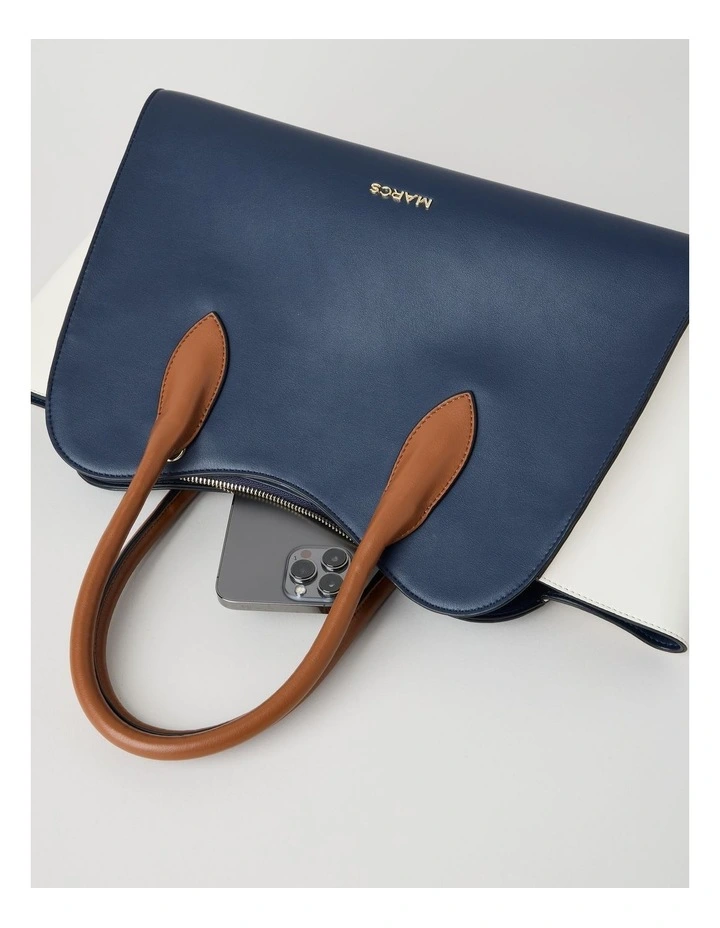 Lisbon Tote Bag in Navy Combo image 6