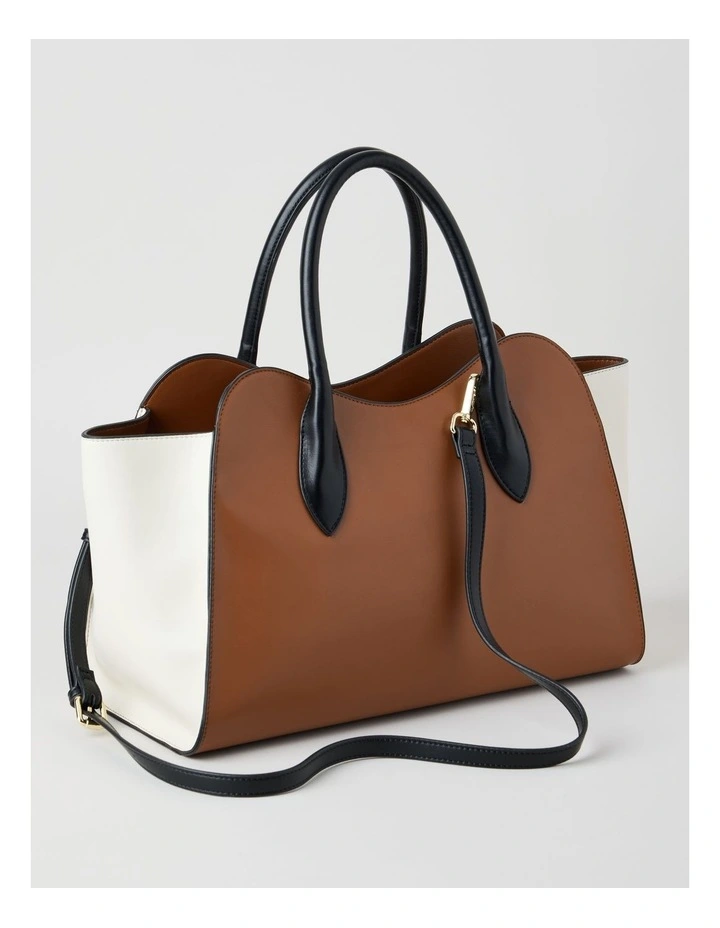 Lisbon Tote Bag in Brown Combo image 4