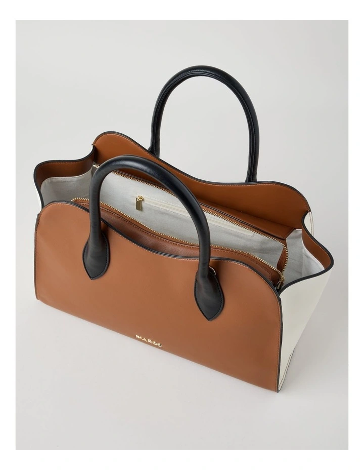 Lisbon Tote Bag in Brown Combo image 5