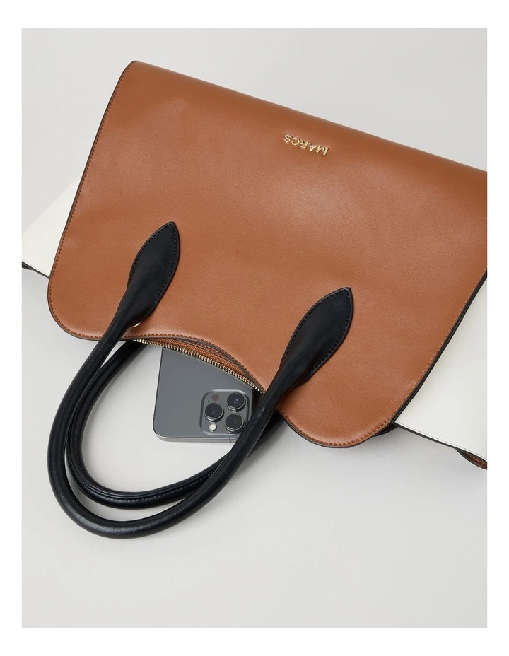 Lisbon Tote Bag in Brown Combo image 6