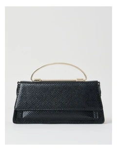 Beckett Snake Clutch Bag in Black