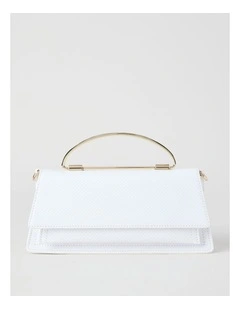 Beckett Snake Clutch Bag in White