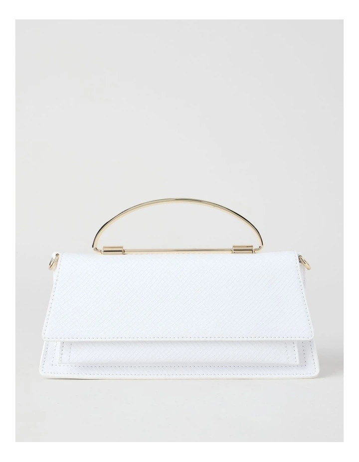 Beckett Snake Clutch Bag in White image 1