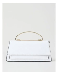 Beckett Snake Clutch Bag in White