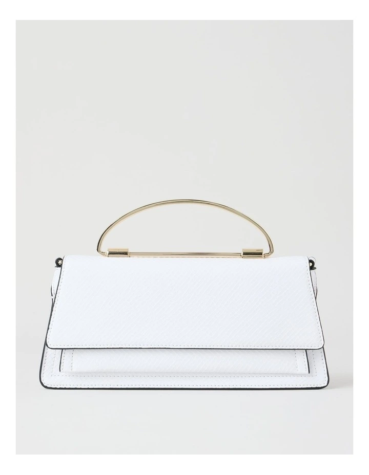 Beckett Snake Clutch Bag in White image 1