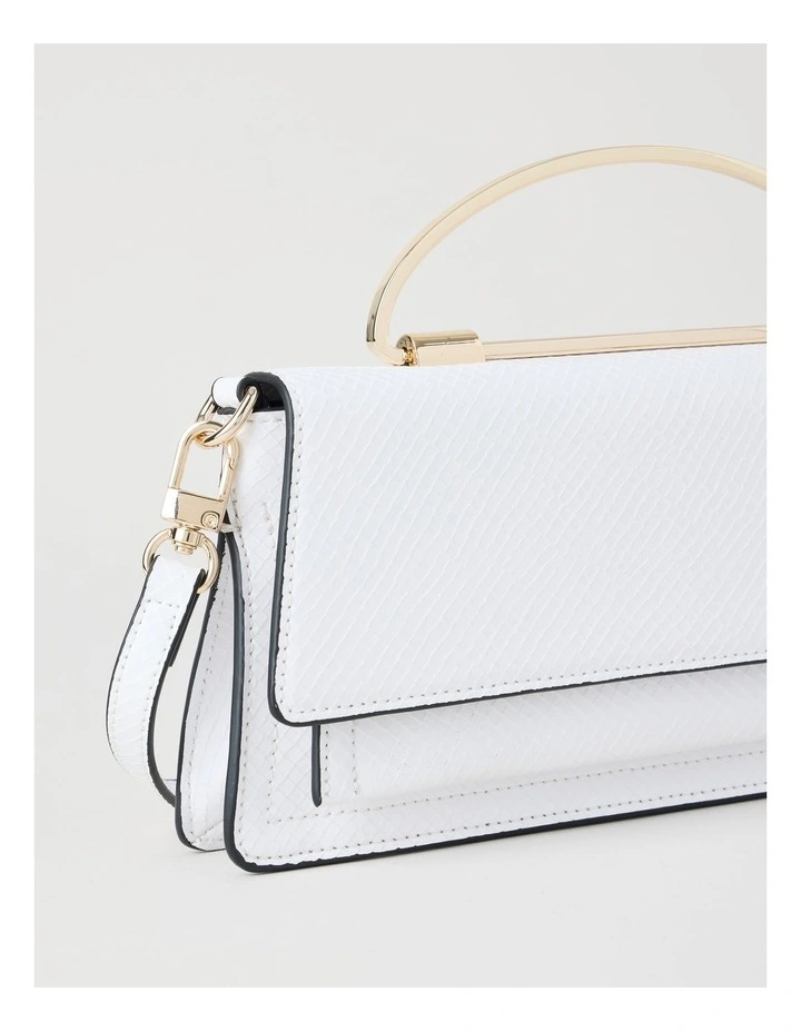 Beckett Snake Clutch Bag in White image 3