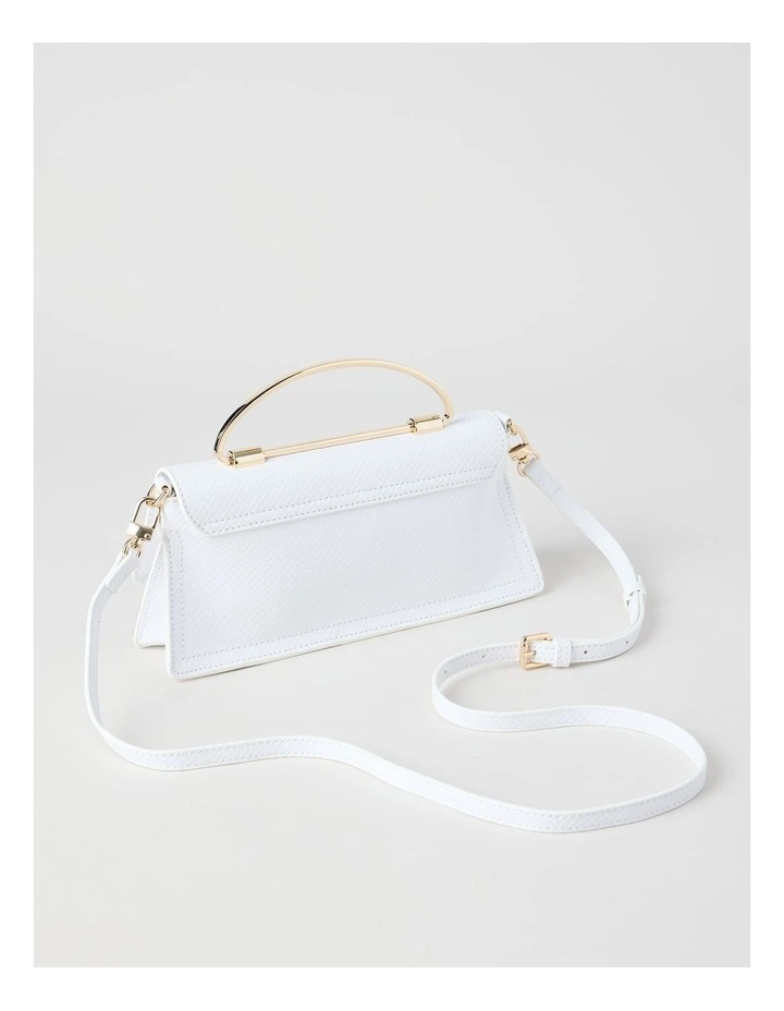 Beckett Snake Clutch Bag in White image 3