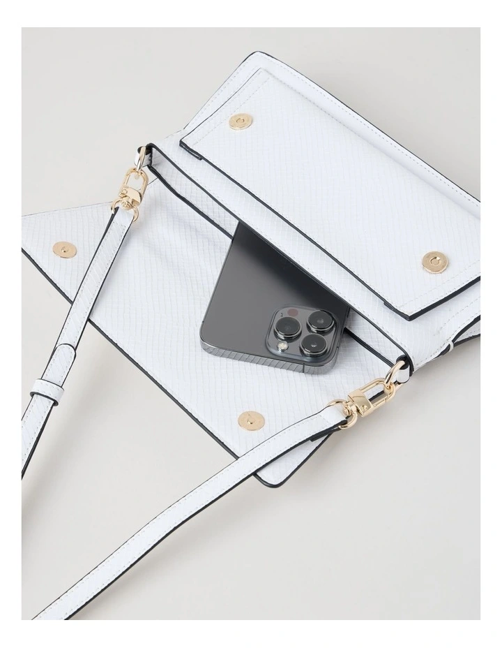 Beckett Snake Clutch Bag in White image 5