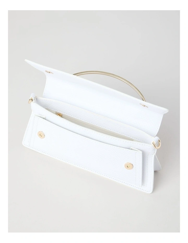 Beckett Snake Clutch Bag in White image 5